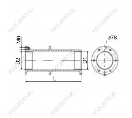 Стеновой проход дл.240 RG-бронза подкл. 2½