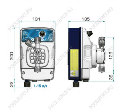 Насос дозир. мембранный eONE PLUS 15-5 100/250V PVDF TFE/P