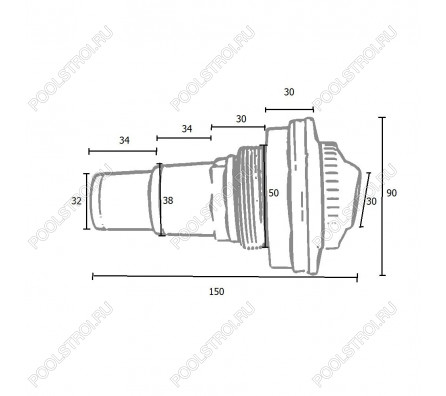 Форсунка Kokido Olimpic K004BU/W (ver2) стеновая (белая)